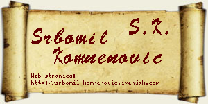 Srbomil Komnenović vizit kartica